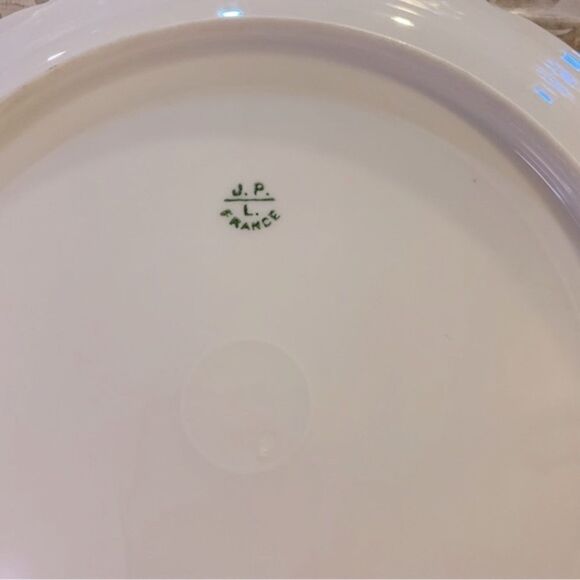 Vtg J P L Jean Pouyat Limoges France Porcelain Plate 9” Hand Painted Gold Trim - Picture 4 of 4